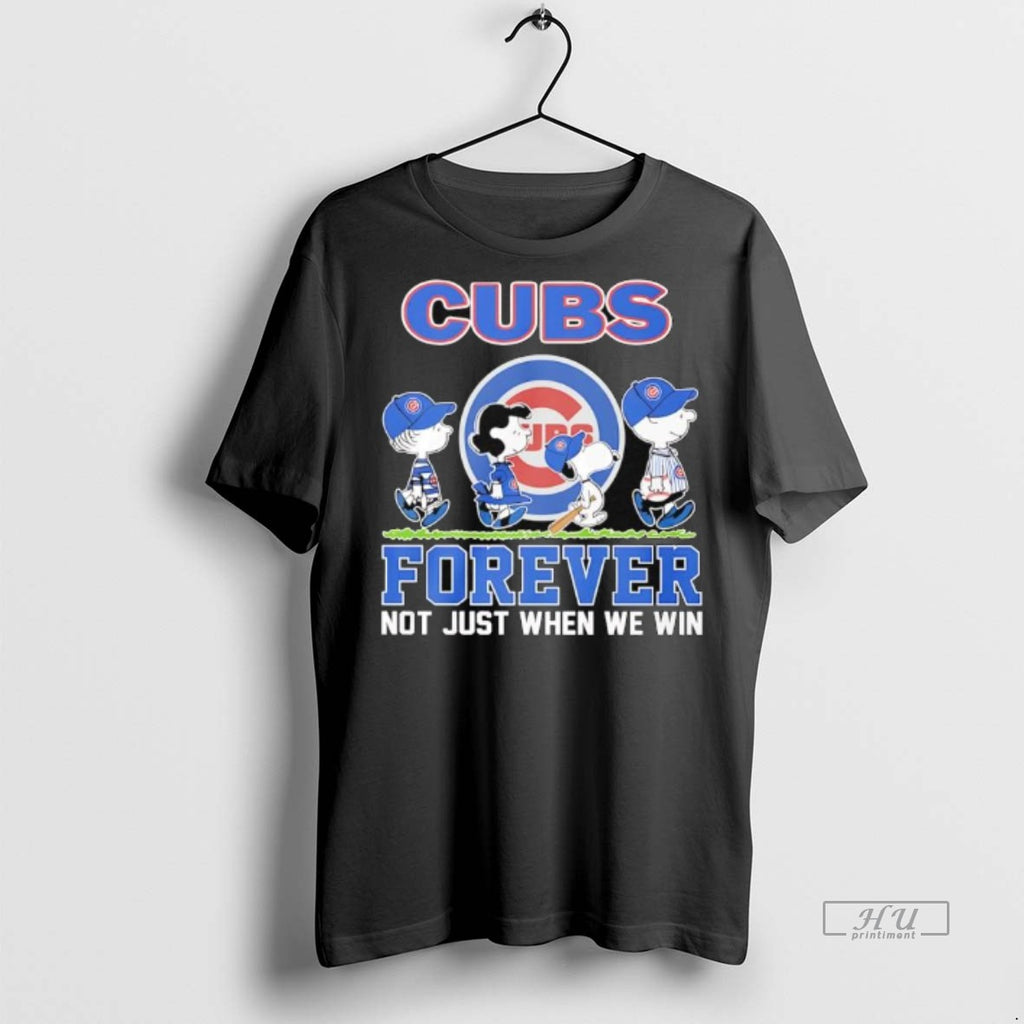 Officials Peanuts Comic X Chicago Cubs Forever Not Just When We Win Tee Shirt Sweater