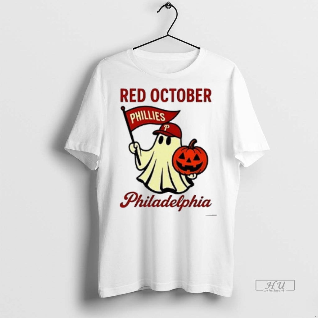 Officials Philadelphia Phillies Halloween Ghost Red October Shirt Sweater