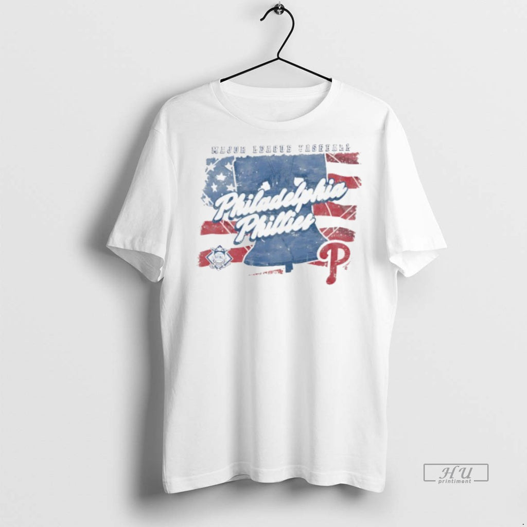Officials Philadelphia Phillies Major League Baseball Usa Flag Tee Shirt Sweater