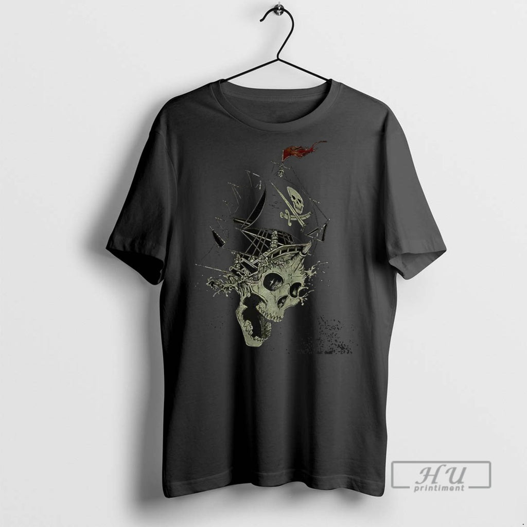 Officials Pirate Skull Ship Horror T Shirt
