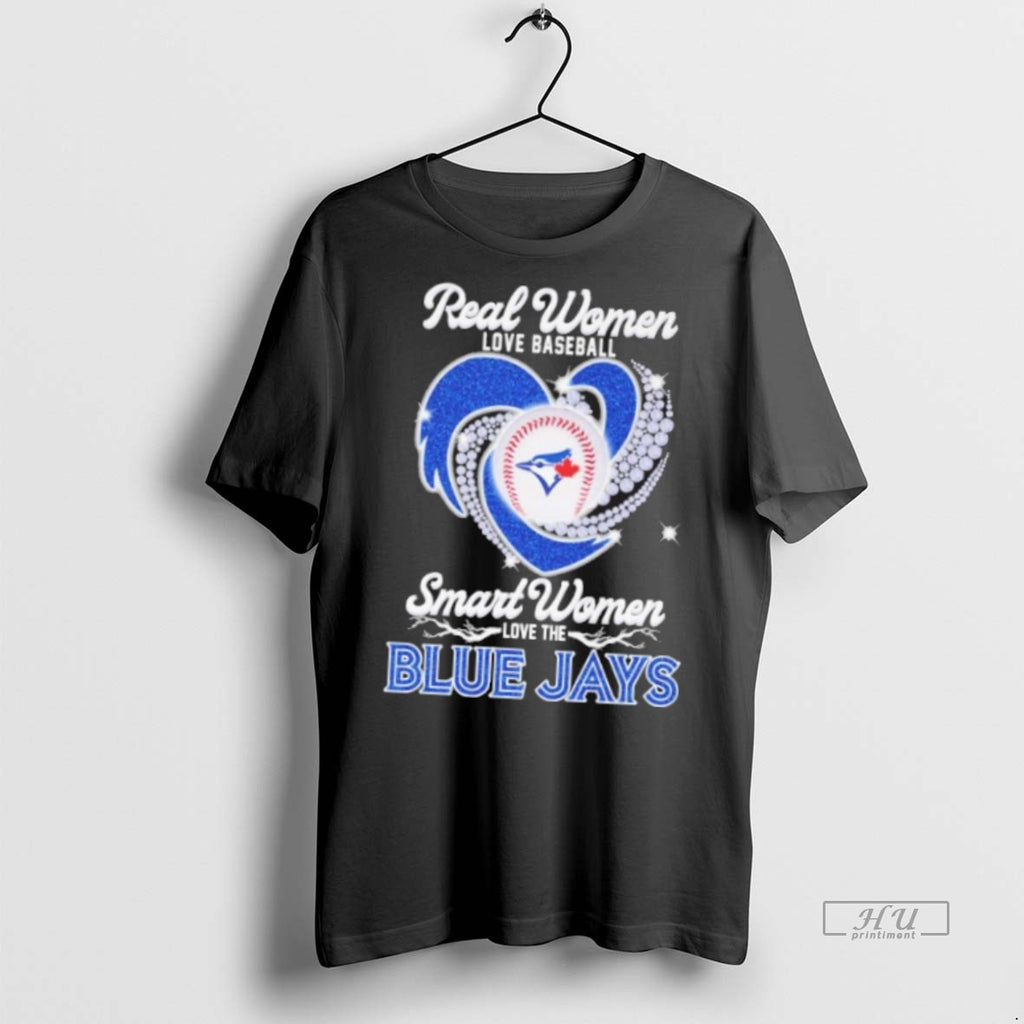 Officials Real Women Love Baseball Heart Logo Smart Women Love The Blue Jays