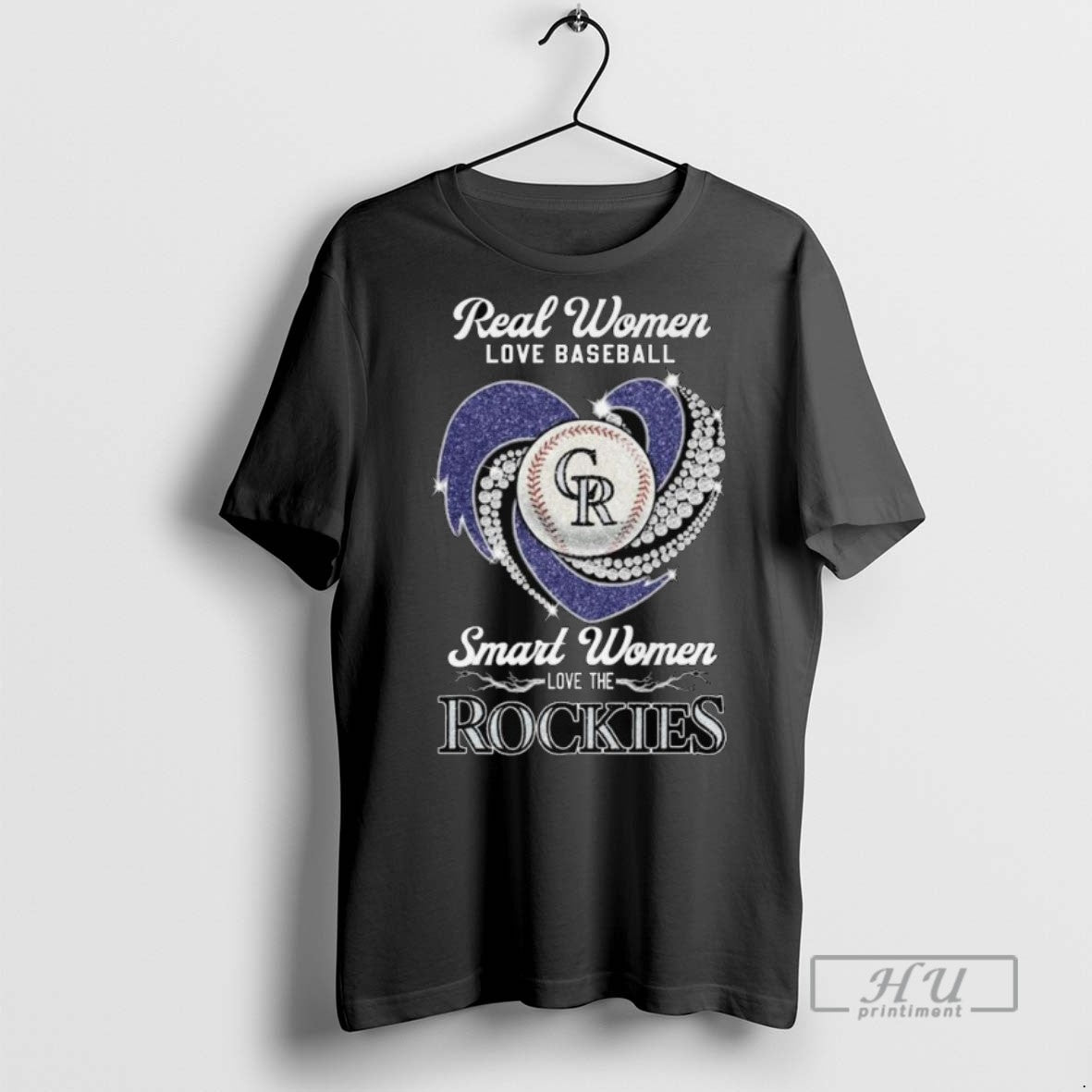 Officials Real Women Love Baseball Smart Women Love The Colorado Rockies Diamond Heart 2025 Long