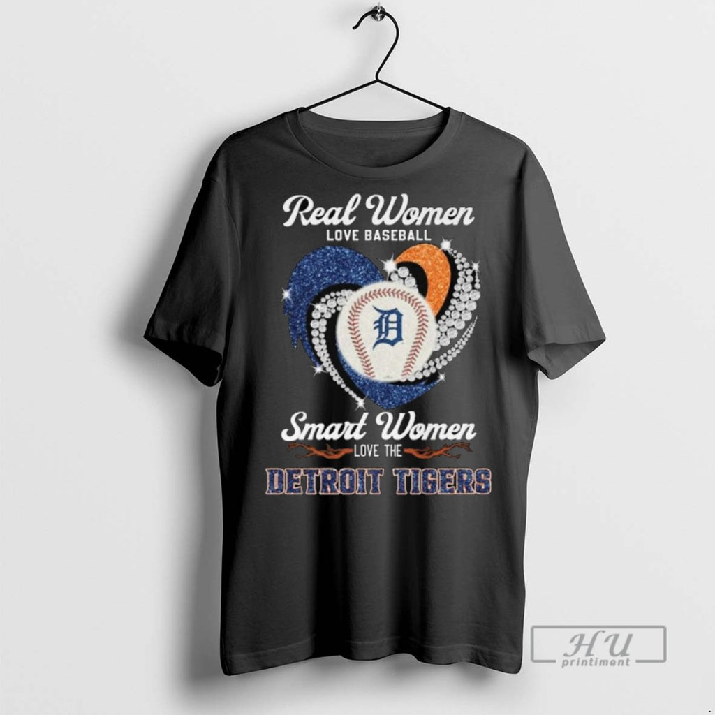 Officials Real Women Love Baseball Smart Women Love The Detroit Tigers Diamond Heart 2025 Long