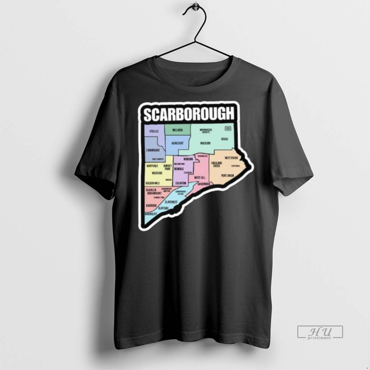Officials Scarborough Map Mosaic Long Sleve Tee Shirt Sweater