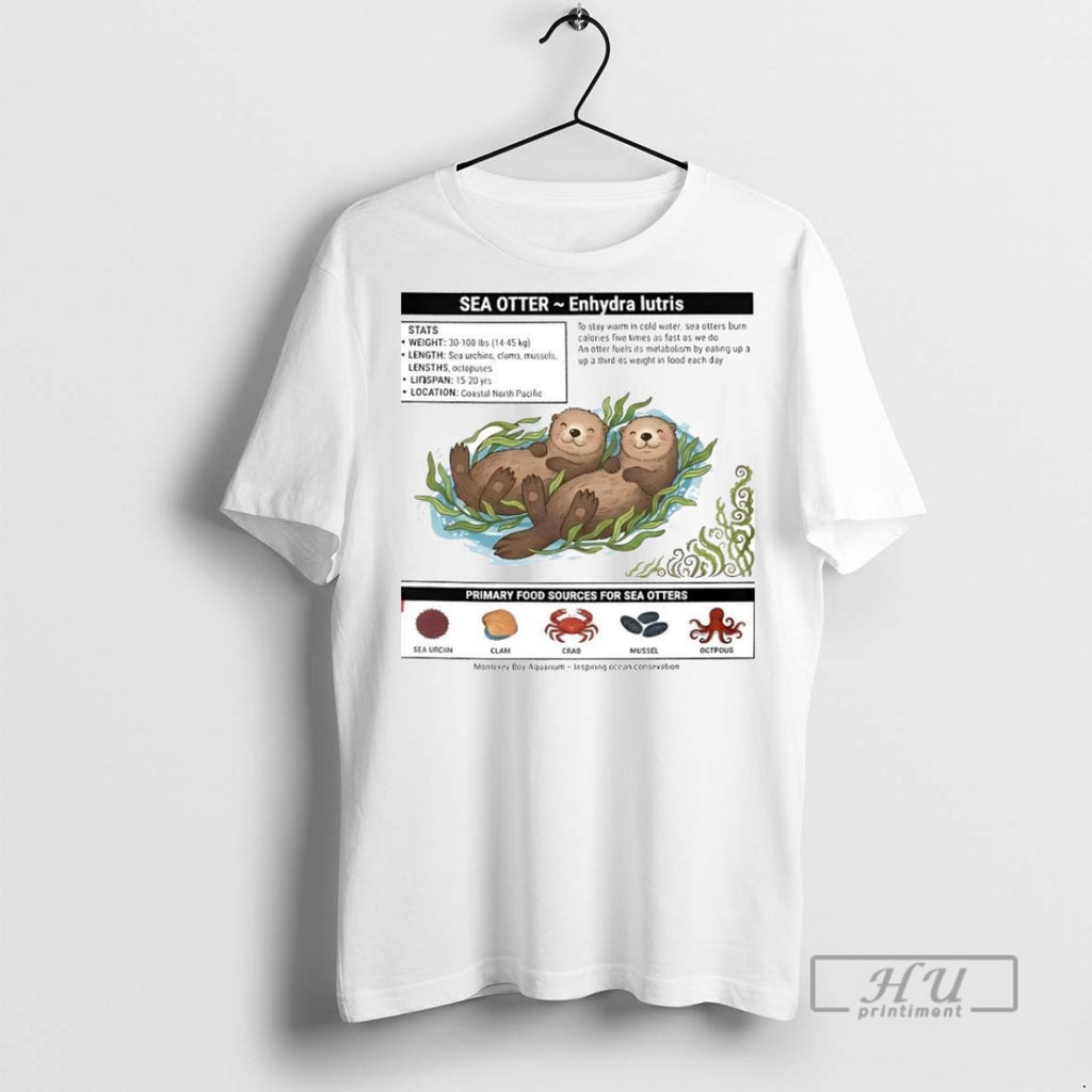 Officials Sea Otter Enhydra Lutris Primary Food Sources For Sea Otters T Shirt Sweatshirt Hoodies