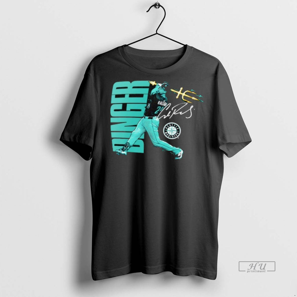 Officials Seattle Mariners Cal Raleigh Trident Swing Signature Tee Shirt Sweater