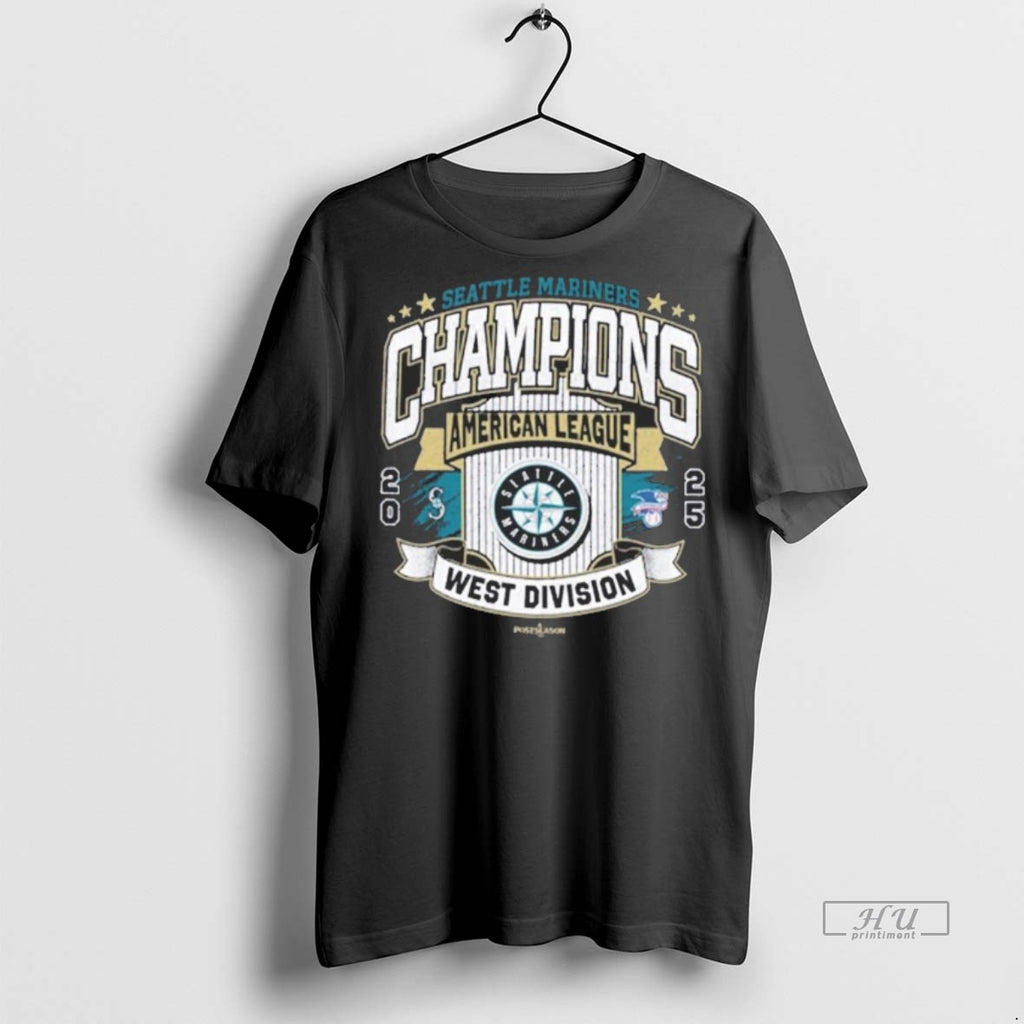 Officials Seattle Mariners Champions American League West Division 2025 Seize The Moment Vintage Fanart Tee