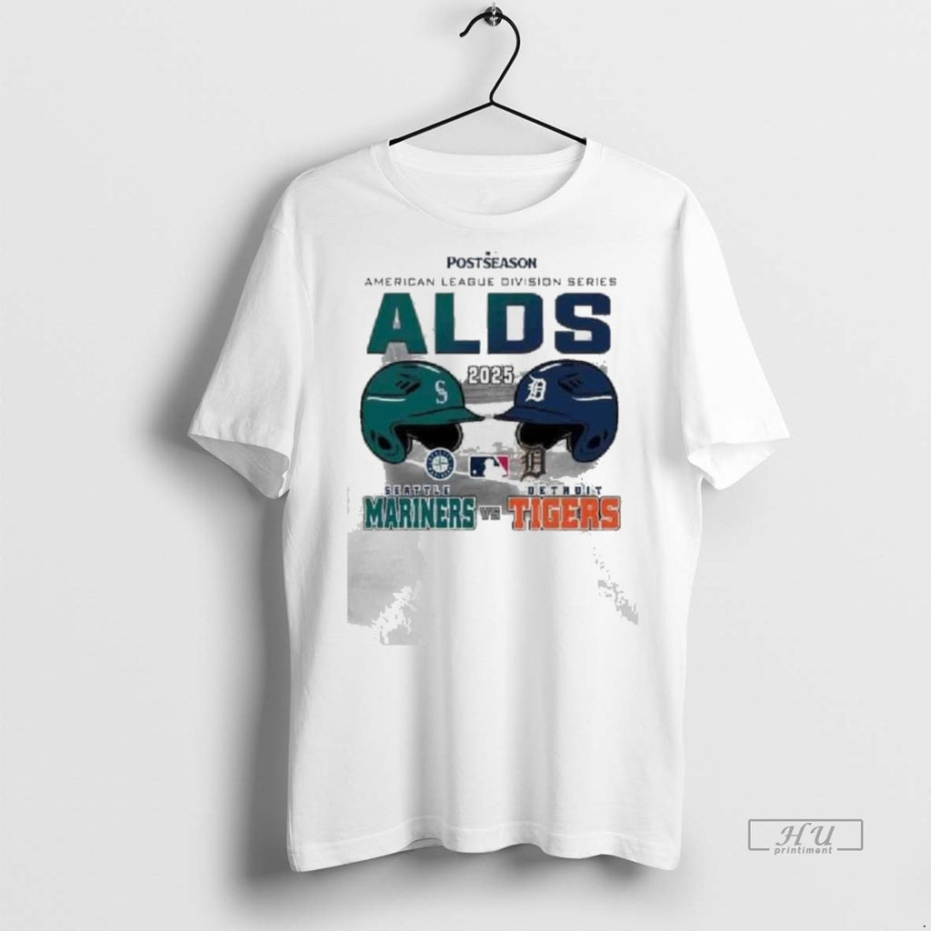 Officials Seattle Mariners Vs Detroit Tigers 2025 Alds American League Division Series Helmet Matchup Tee