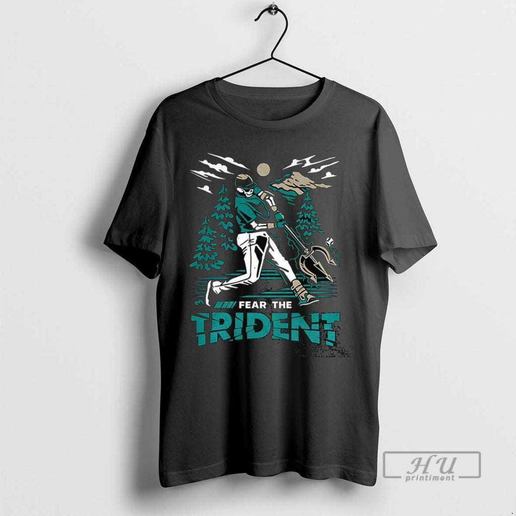 Officials Seattle Mariners Baseball Fear The Trident Skeleton Throwing Ball T Shirt