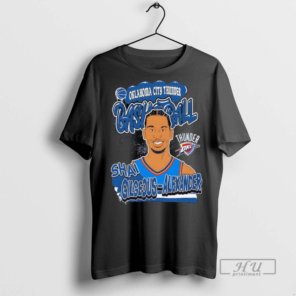 Officials Shai Gilgeous Alexander Portrait Caricature Oklahoma City Thunder T Shirts