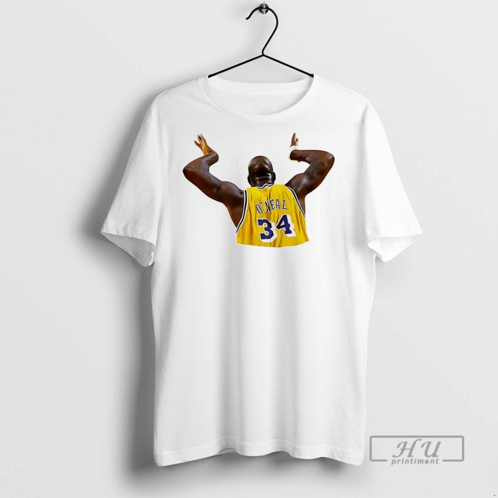Officials Shaquille Oneal Los Angeles Lakers Basketball Celebration Number 34 T Shirt
