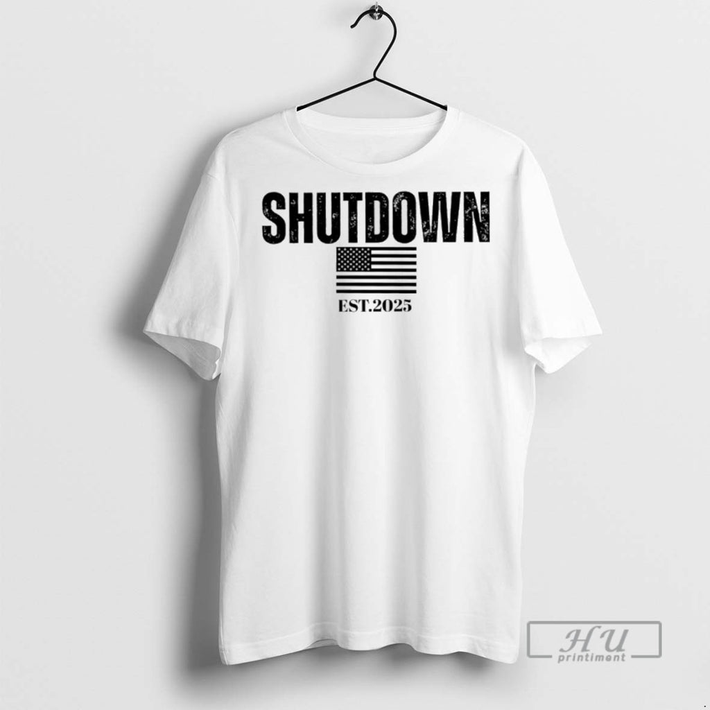 Officials Shutdown 2025 American Flag T Shirts