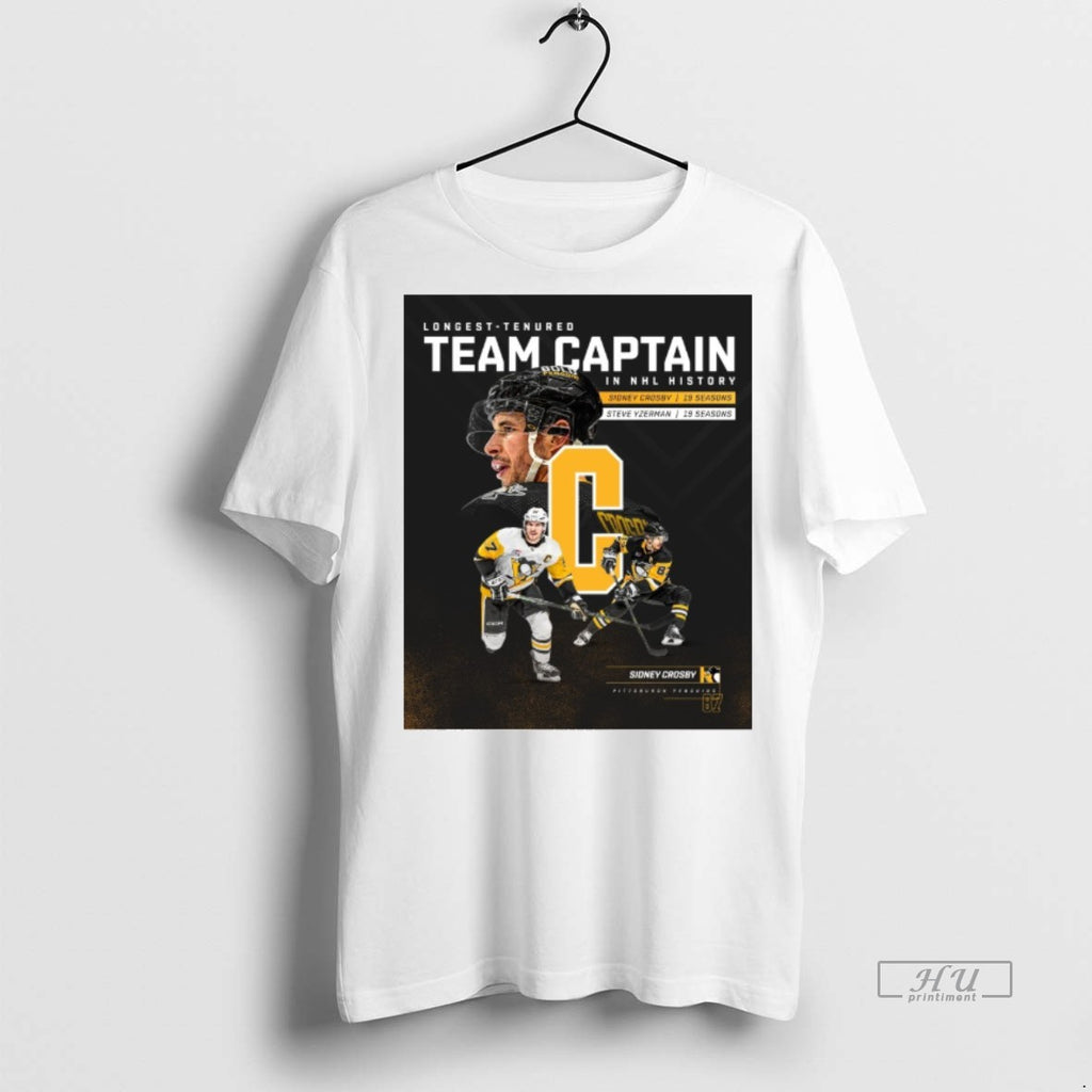 Officials Sidney Crosby Longest Tenured Team Captain Pittsburgh Penguins In Nhl History Tee Shirt Sweater