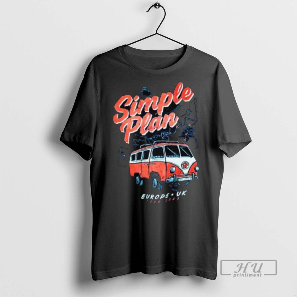 Officials Simple Plan Europe Uk Tour 2025 Exclusive Merch Volkswagen T2 With Tour Map Long