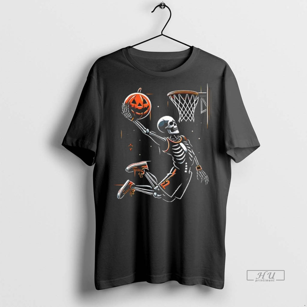Officials Skeleton Basketball Player Men Boys Scary For Halloween Tee Shirt Sweater