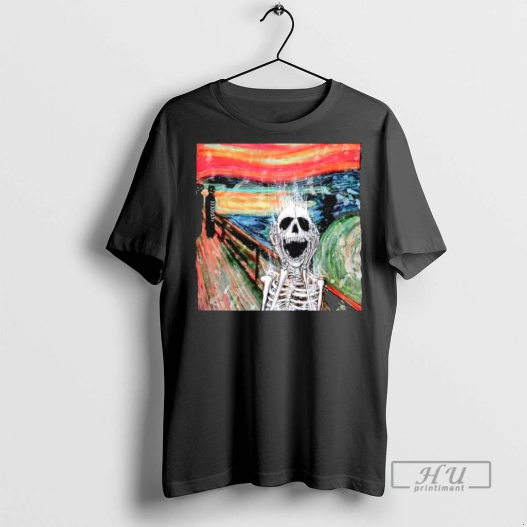 Officials Skeleton The Scream Edvard Munchs Famous T Shirt Sweatshirt Hoodies