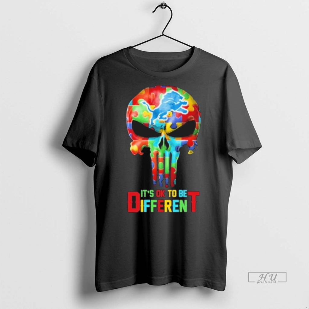Officials Skull X Detroit Lions Autism Its Ok To Be Different Tee Shirt Sweater