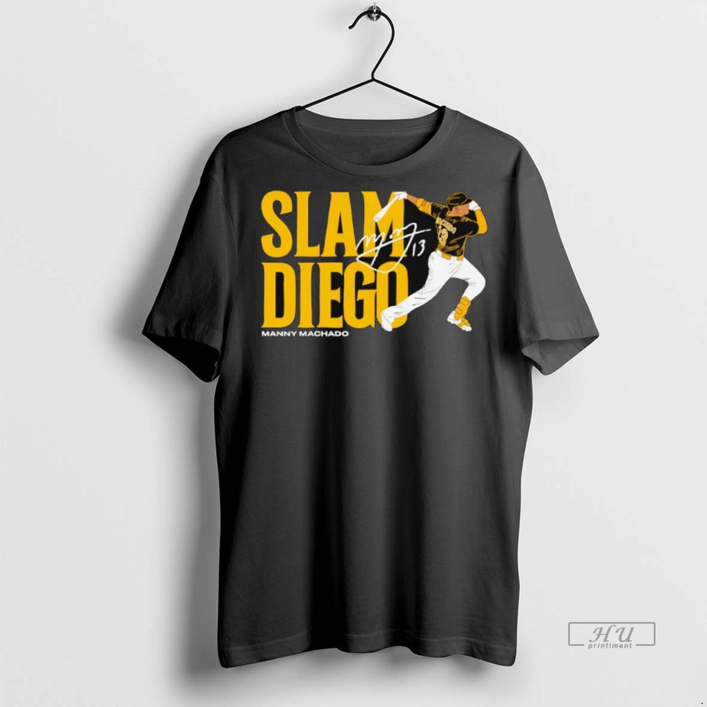 Officials Slam Diego Manny Machado 13 San Diego Padres Signature Tee Sweater