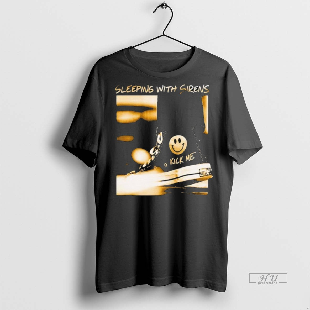 Officials Sleeping With Sirens Kick Me Shoes Smiley Tee Shirt Sweater