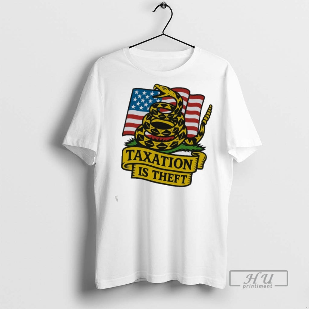 Officials Snake Taxation Is Theft Usa Flag T Shirts