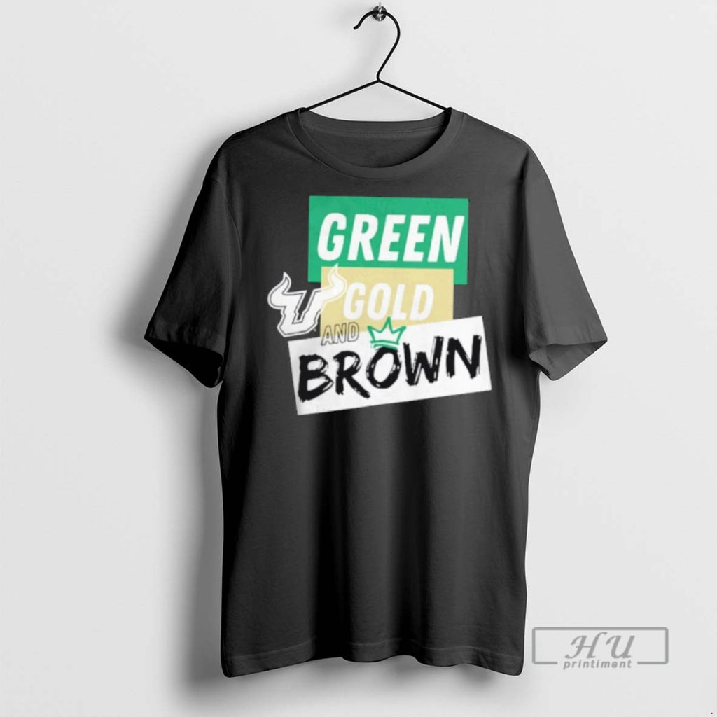 Officials South Florida Bulls Green Gold And Brown T Shirts
