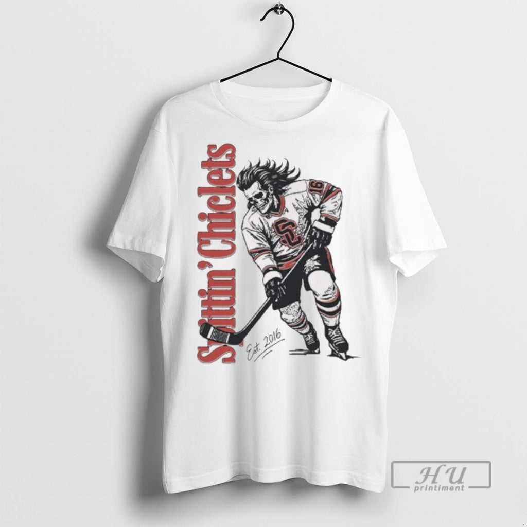 Officials Spittin Chiclets Skullet Vertical Ice Hockey Est T Shirts