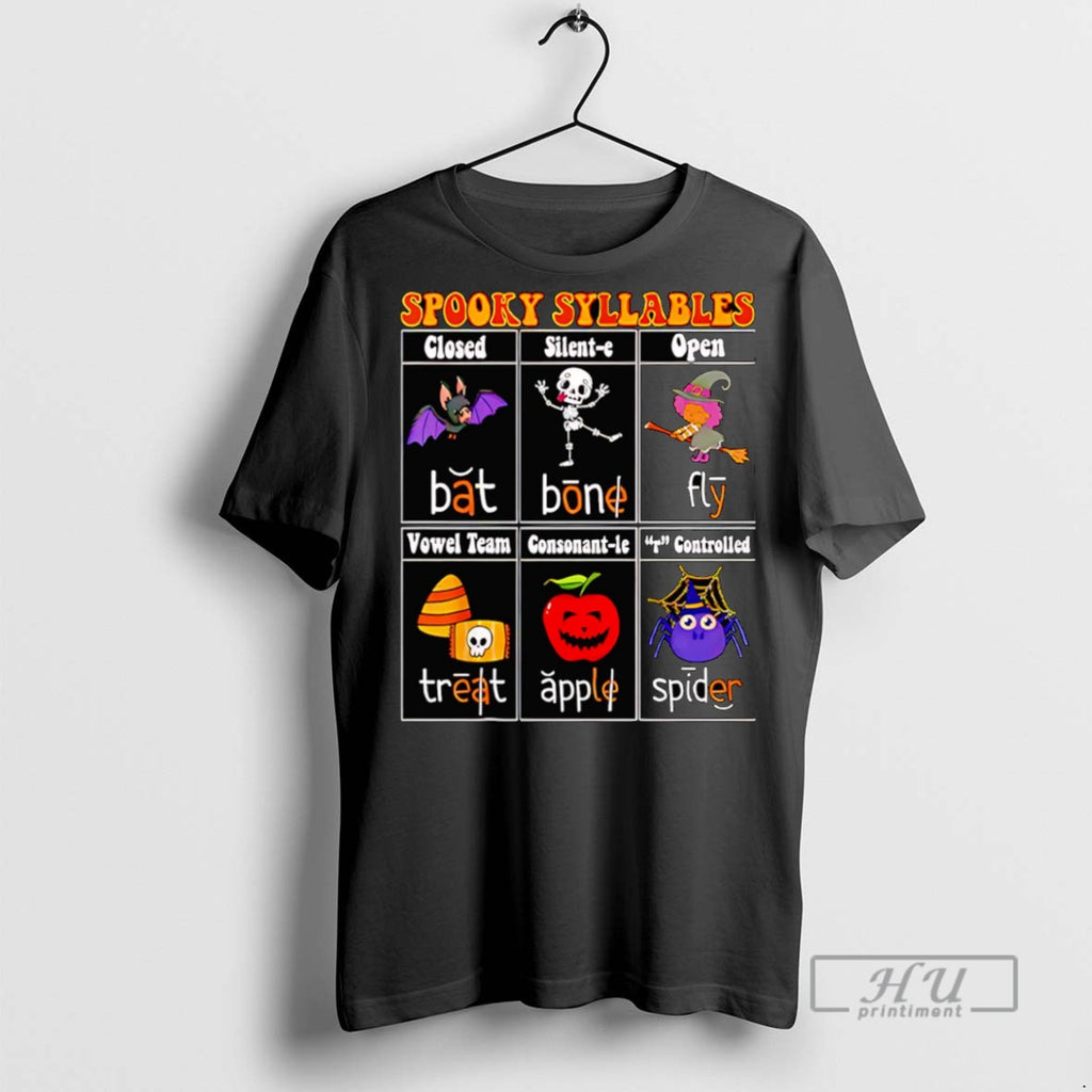 Officials Spooky Syllables Teacher Funny Halloween T Shirts Sweatshirt Hoodies