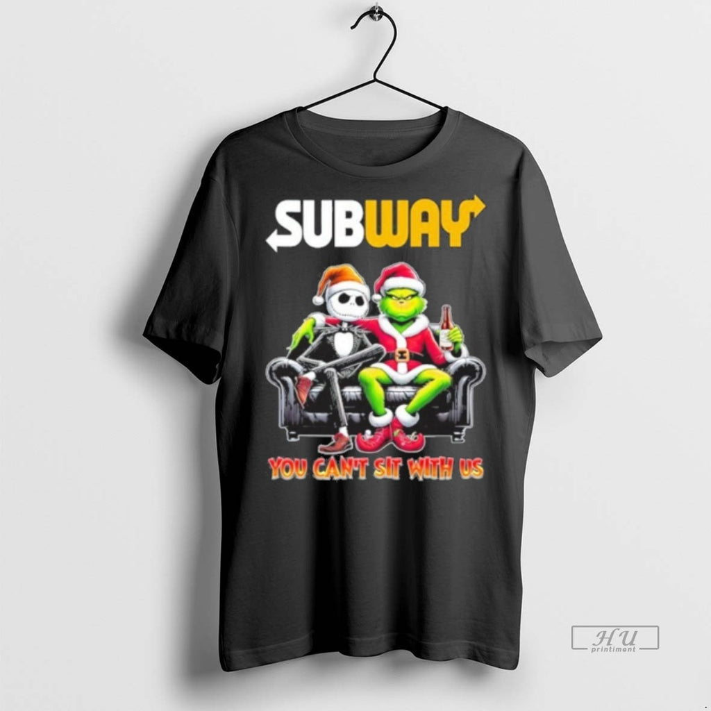 Officials Subway Logo Santa Jack And Grinch You Cant Sit With Us Tee Shirt Sweater