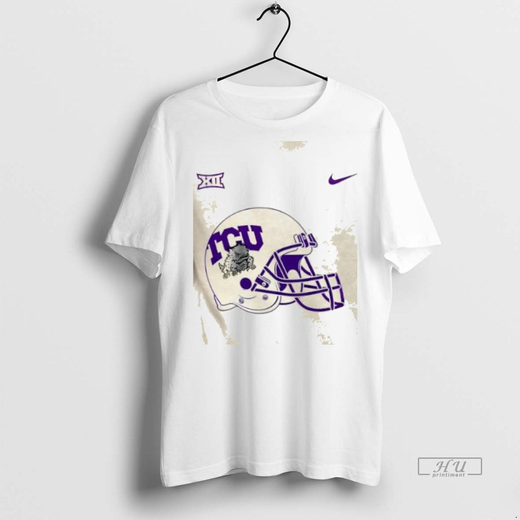 Officials Tcu Horned Frogs Football Helmet 2 Sided T Shirt Sweater