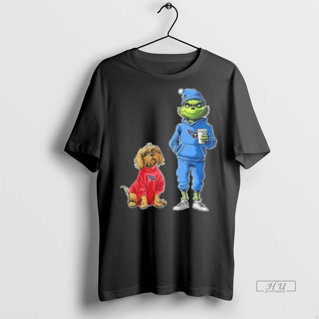 Officials Tennessee Titans Grinch And Dog Christmas Football 2025 Tee Shirt Sweater