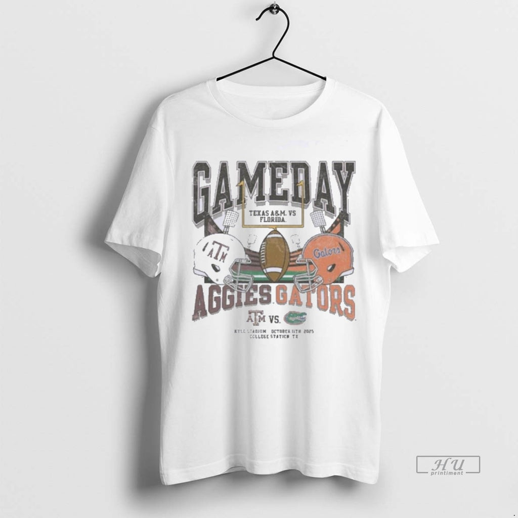 Officials Texas Am Vs Florida 2025 Gameday Matchup Helmet Tee Shirt Sweater