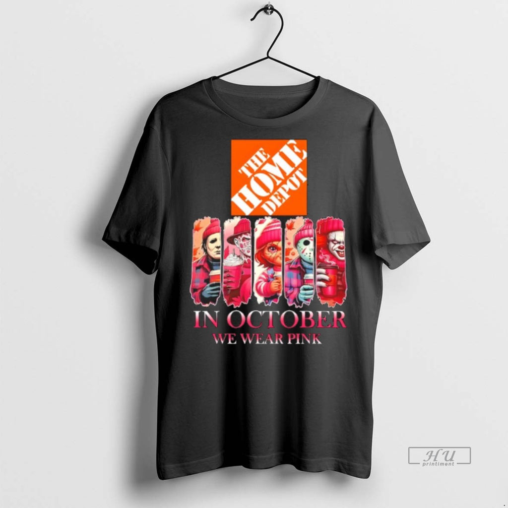 Officials The Home Depot X Horror Movies Halloween In October We Wear Pink Shirt Sweater