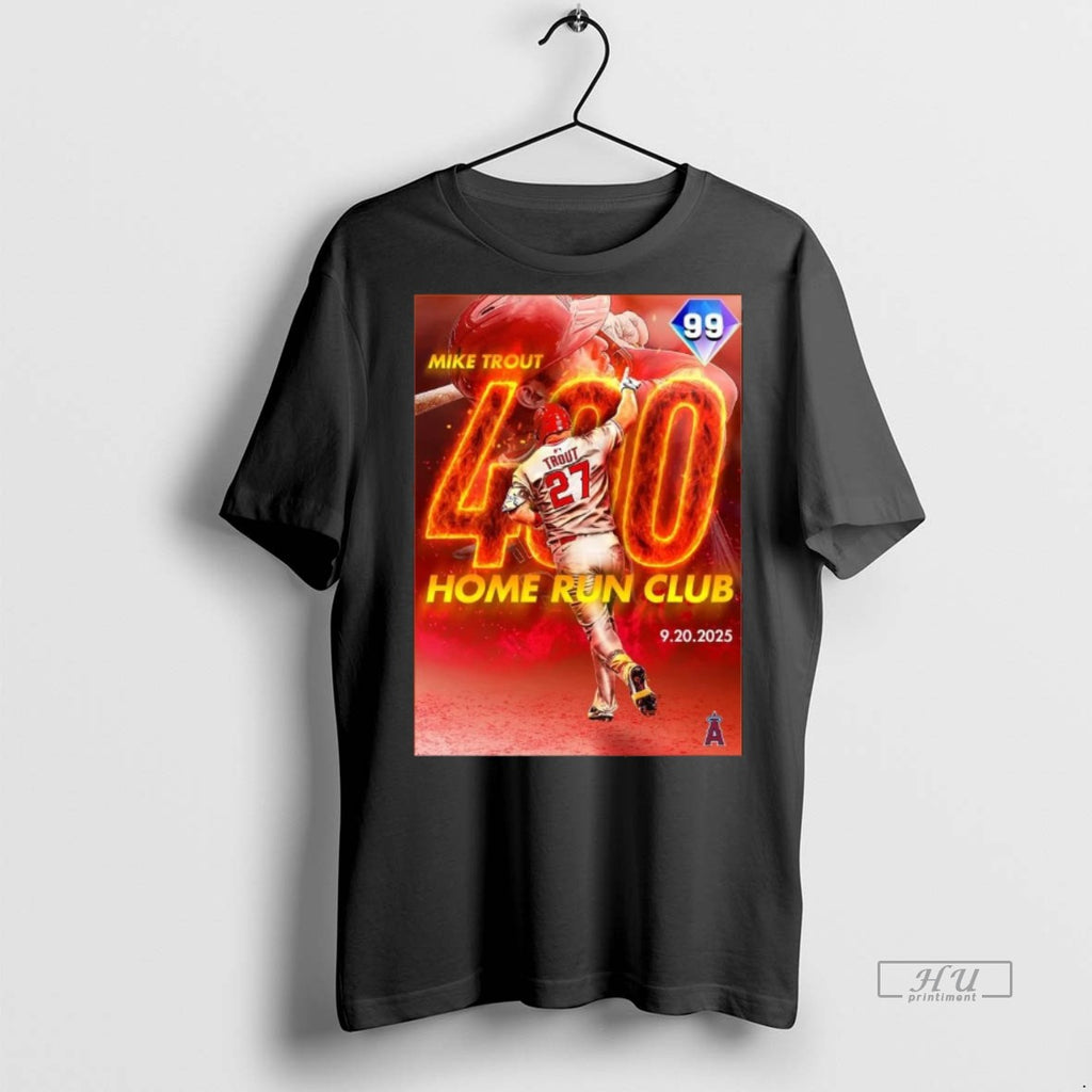 Officials The Mike Trout 400 Home Run Club Mlb Los Angeles Angels Tee Shirt Sweater