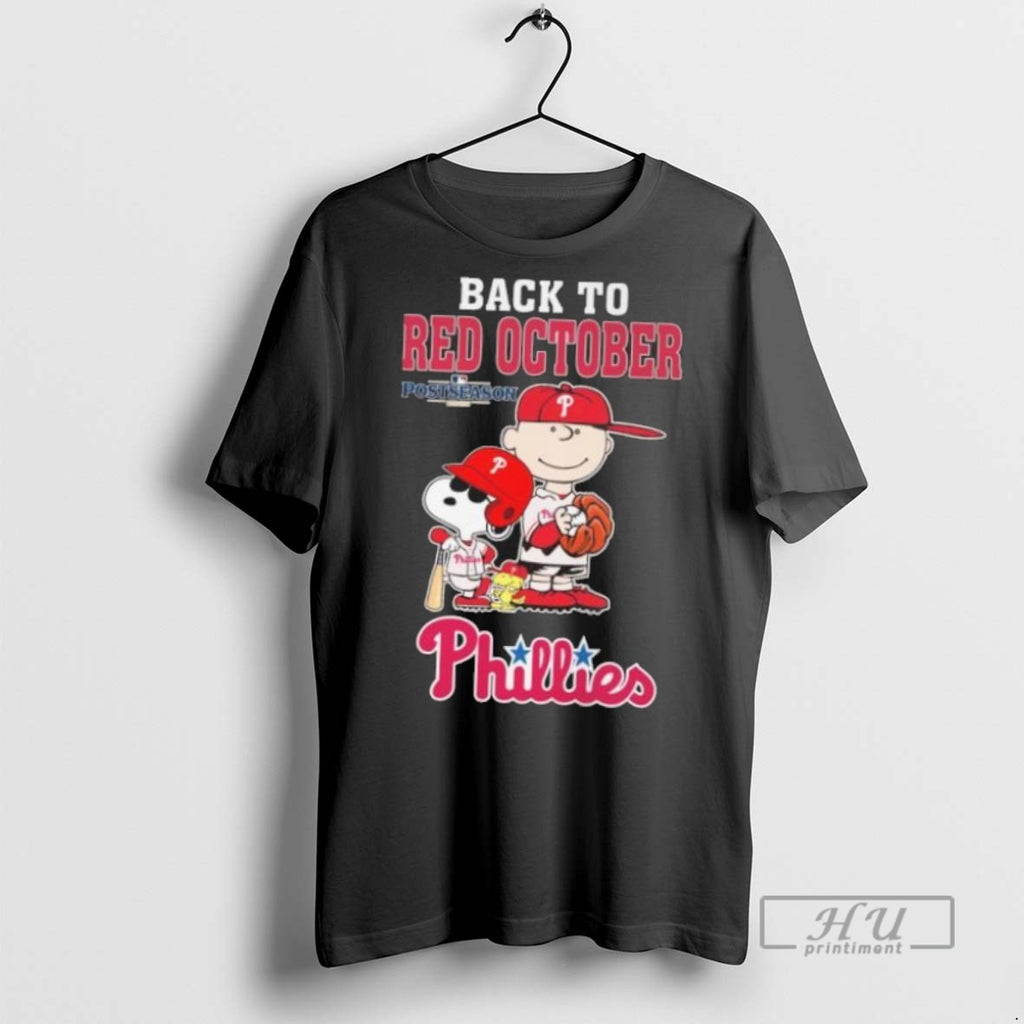 Officials The Peanuts Back To Red October Postseason 2025 Philadelphia Phillies 2025 T Shirt