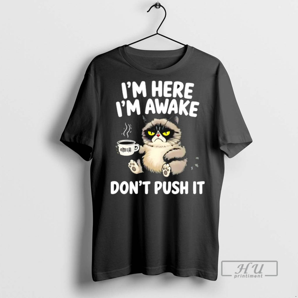 Officials Tired Cat Im Here Im Awake Dont Push It T Shirts