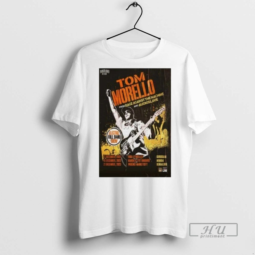 Officials Tom Morello India From Race Against The Machine And Audioslave Tour 2025 T Shirts