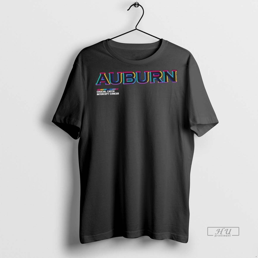 Officials Trending 2025 Auburn Tigers Crucial Catch Intercept Cancer Football 2 Sided Tee Shirt Sweater