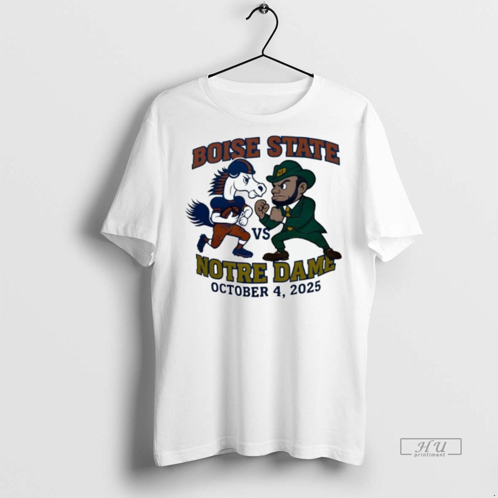 Officials Trending Boise State And Notre Dame Scheduled For October 4 2025 Mascot Logo Tee