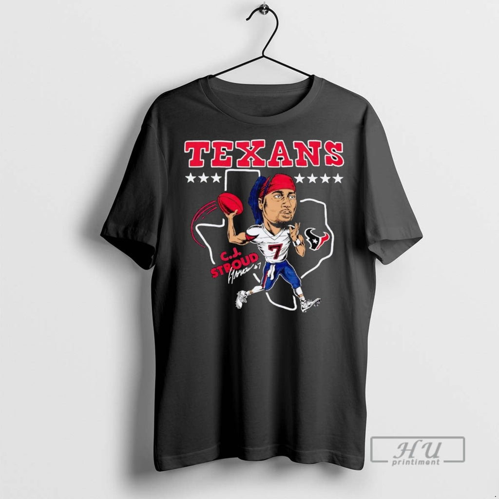 Officials Trending Cj Stroud Superstar Caricature Houston Texans T Shirt Sweatshirt Hoodies