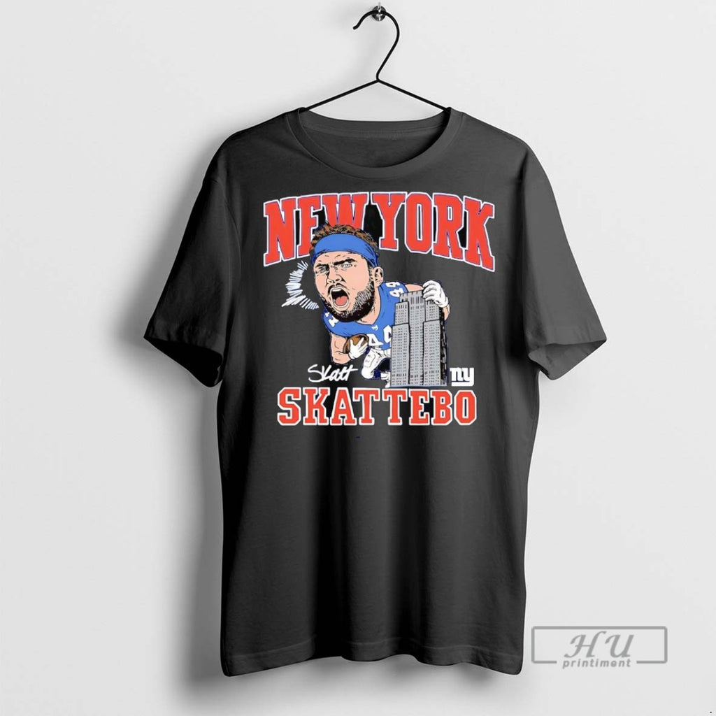 Officials Trending Cam Skattebo Screaming Caricature New York Giants Graphic Tee Shirt Sweatshirt Hoodies