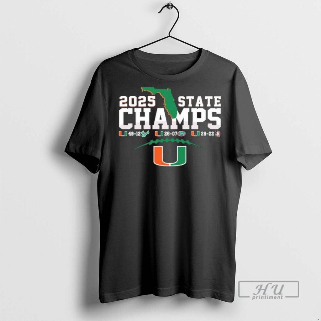 Officials Trending Canes 2025 State Champions Score T Shirt