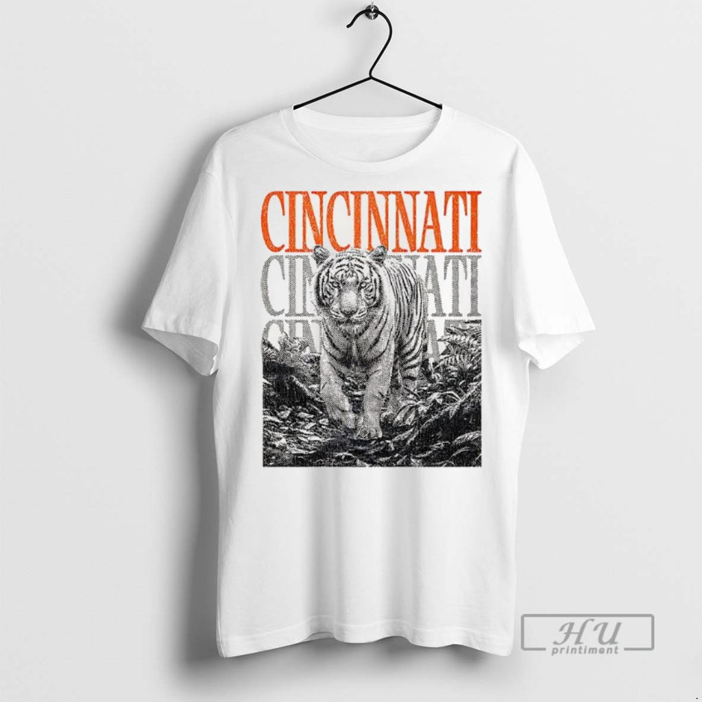 Officials Trending Cincinanti White Tiger Graphic Tee Shirt Sweatshirt Hoodies