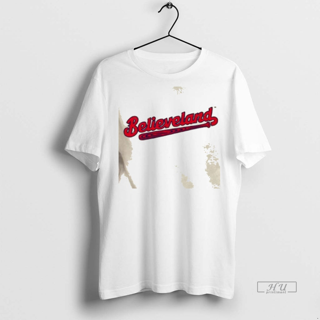 Officials Trending Cleveland Guardians Believeland Baseball Script Tee Shirt Sweater