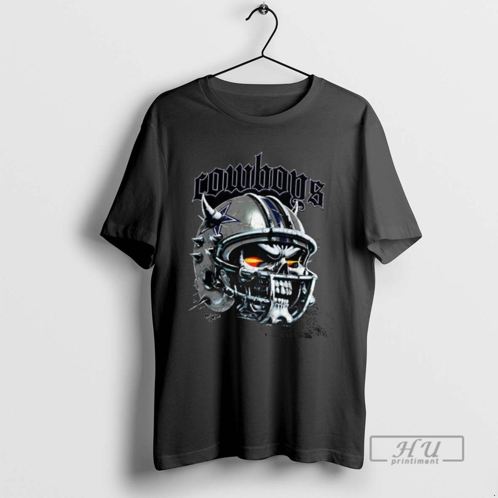 Officials Trending Dallas Cowboys Football Skull Helmet Halloween T Shirt