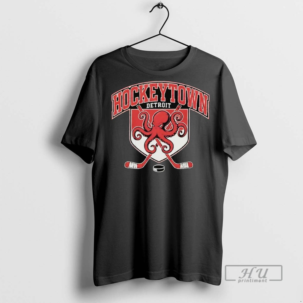 Officials Trending Detroit Red Wings Octopus Hockeytown Graphic Tee Shirt Sweatshirt Hoodies