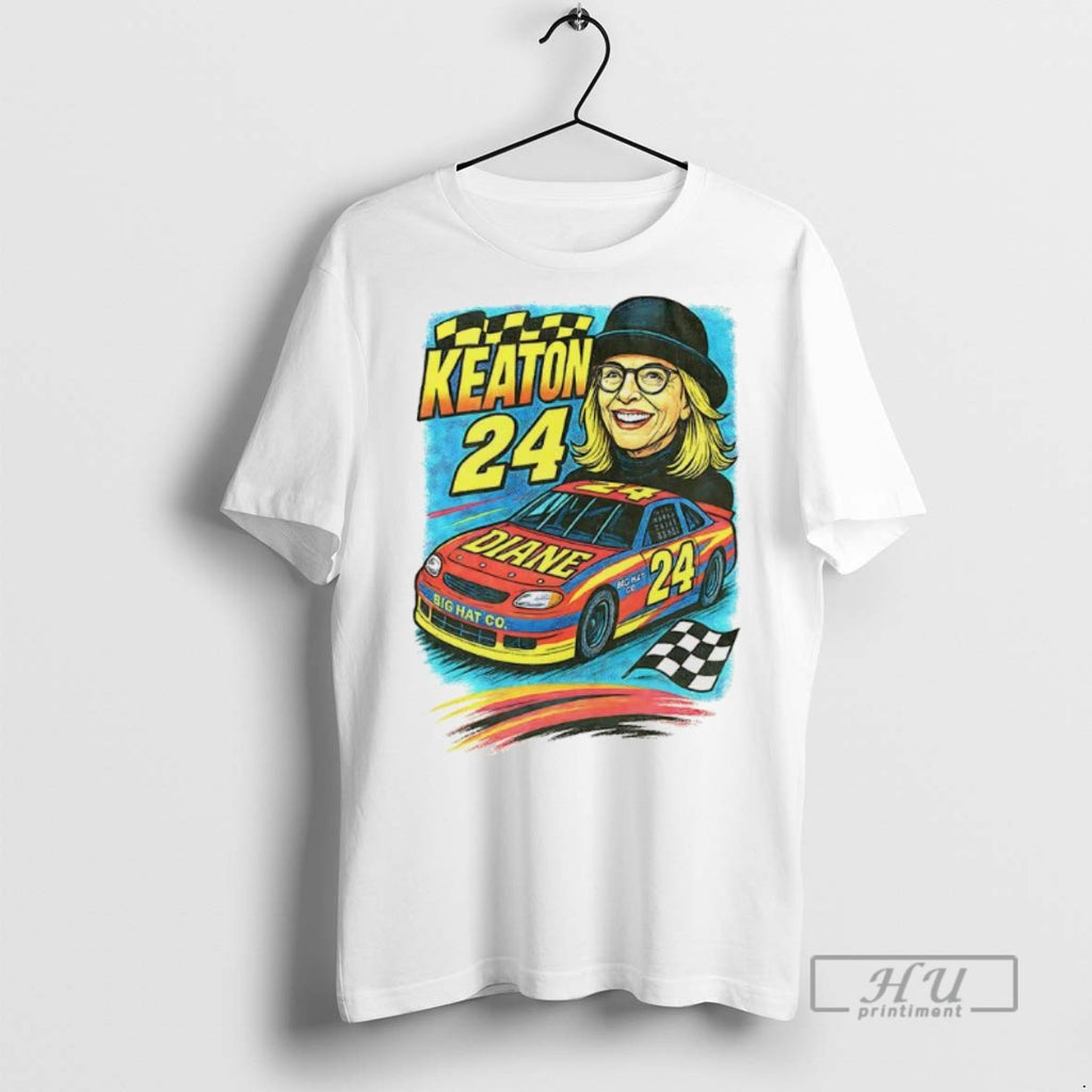 Officials Trending Diane Keaton Nascar Racing 90s Big Hat Go Number 24 Graphic