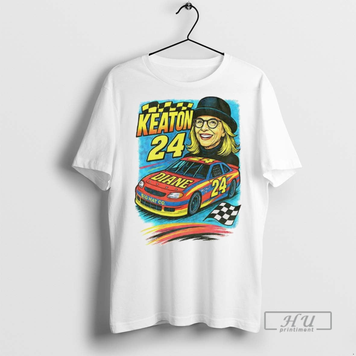 Officials Trending Diane Keaton Nascar Racing 90s Big Hat Go Number 24 Graphic