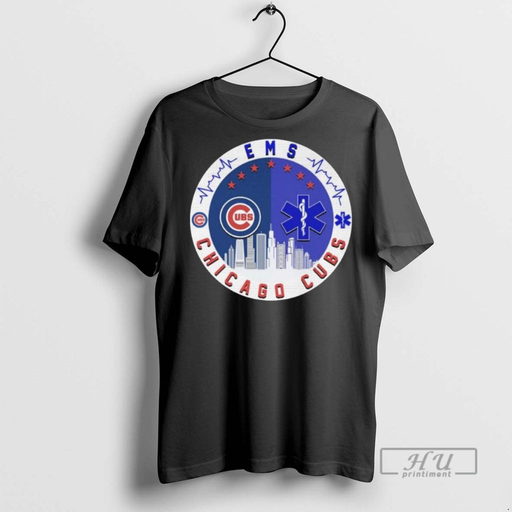 Officials Trending Ems Chicago Cubs City Skyline Long Sleve T Shirt