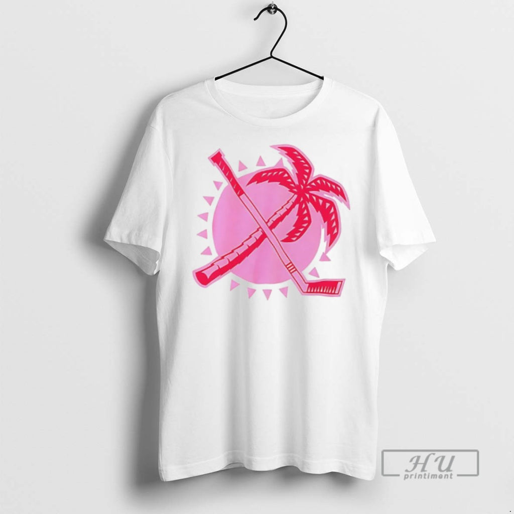 Officials Trending Florida Panthers Sun And Stick Pink Logo T Shirt