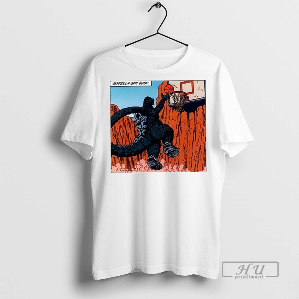 Officials Trending Godzilla Got Busy Basketball Ceramic Ceramic And Classic Dad Cap T Shirt